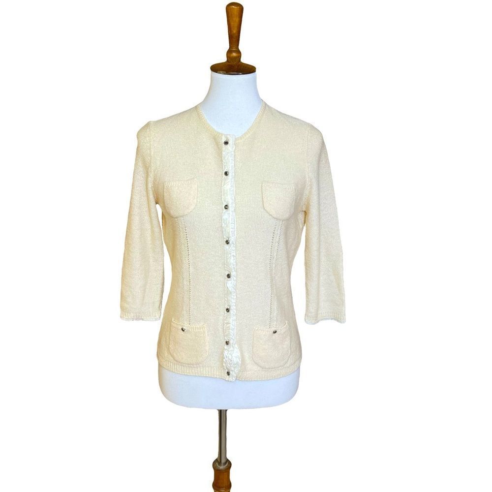 Ann Taylor cream classy feminine cardigan medium